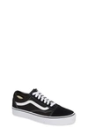 Vans Kids' 'old Skool' Skate Sneaker In Black/ White Suede Canvas