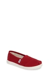 Toms Kids' 2.0 Classic Alpargata Slip-on In Red Canvas