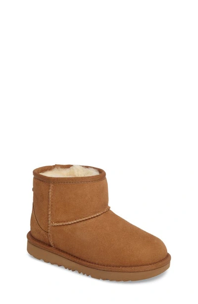 Ugg Kids' Classic Mini Ii Water-resistant Genuine Shearling Boot In Chesnut