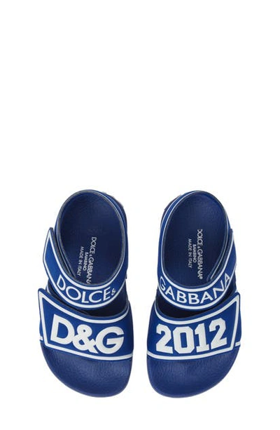Dolce & Gabbana Kids' Jelly Fisherman Sandal In Blue/ White
