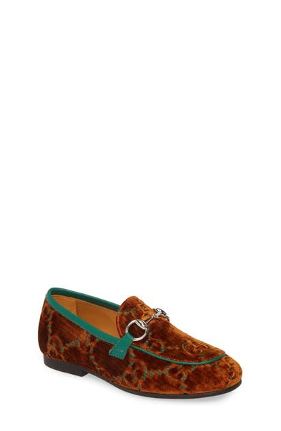 Gucci Kids' Jordaan Loafer In Cognac