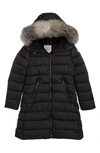 MONCLER ABELLE DOWN COAT WITH GENUINE BLUE FOX FUR TRIM,E2954499212568352