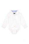 Andy & Evan Babies' Boy's Button-down Cotton Shirtzie In Natural