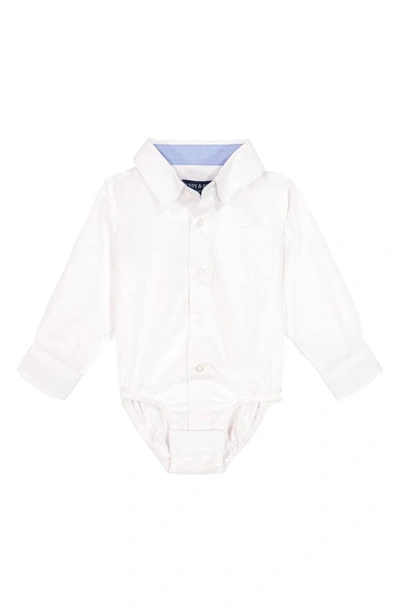 Andy & Evan Babies' Boy's Button-down Cotton Shirtzie In Natural