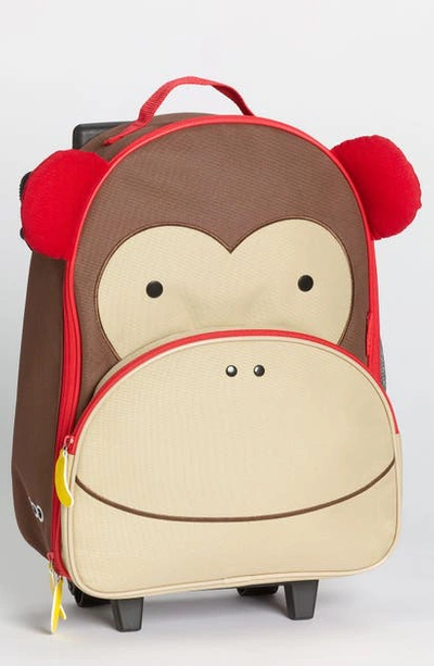 Skip Hop Little Boys & Girls Monkey Rolling Luggage In Brown