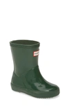 Hunter Original Kids First (18 Months-8 Years) Rain Boots In  Green