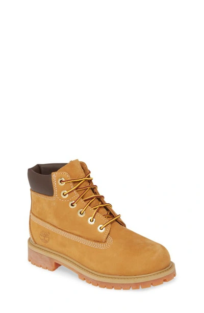 Timberland Kids' 6-inch Premium Waterproof Boot In Wheat Nubuck