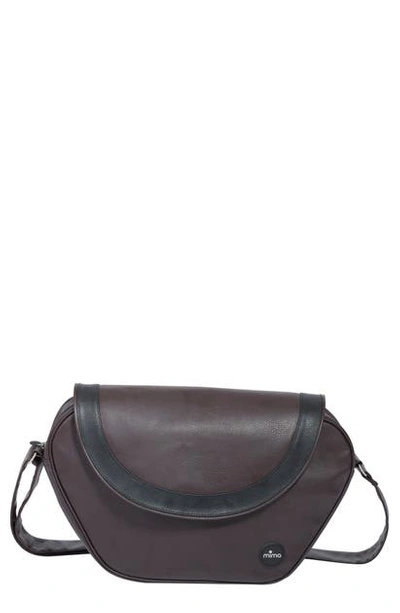 Mima Babies' Trendy Faux Leather Diaper Bag In Chocolate Brown