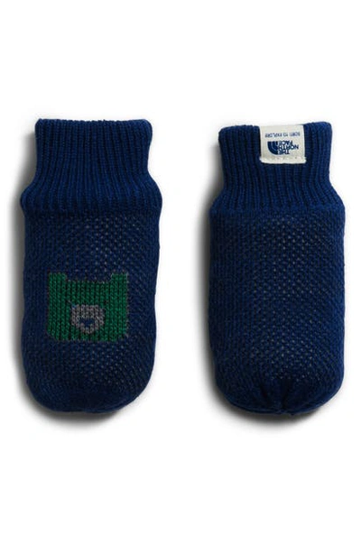 The North Face Babies' Faroe Knit Mittens In Flag Blue/ Night Green Multi