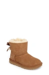 Ugg Girls Brown Kids Bailey Bow Ii Sheepskin Boots 9.5 In Chestnut