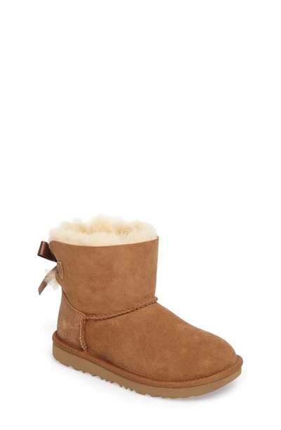 Ugg Girls Brown Kids Bailey Bow Ii Sheepskin Boots 9.5