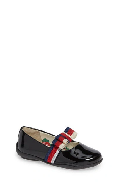 Gucci Kids' Matilda Ballet Flat With Bow In Black