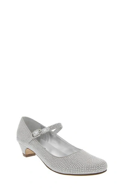 Nina Kids' Girls' Zelia Rhinestone Satin Mary Janes - Toddler In Silver-tone