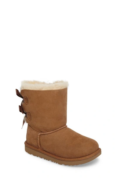 Ugg Girls' Bailey Bow Ii Shearling Boots- Toddler, Little Kid, Big Kid In Chestnut