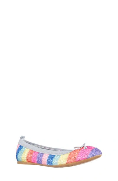 Nina Kids' Esther Ballet Flat In Rainbow Chunky Glitter