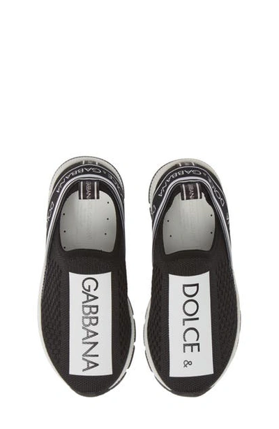 Dolce & Gabbana Kids' Sorrento Logo Slip-on Sneakers In Black