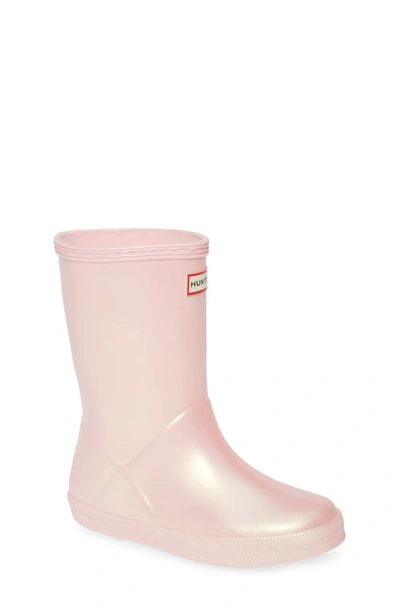 Hunter Girls' Original First Classic Nebula Rain Boots - Walker, Toddler In Pink