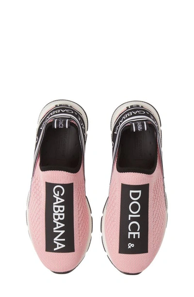 Dolce & Gabbana Teen Logo-print Sock-style Trainers In Pink