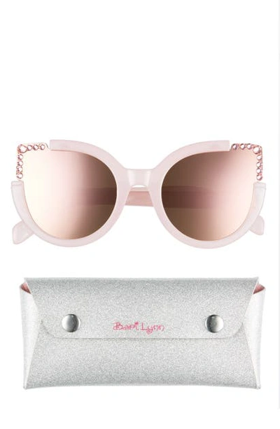 Bari Lynn Kids' Cat Eye Sunglasses & Glittery Case In Light Pink