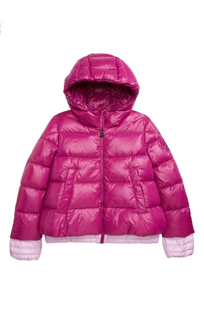Moncler Kids' Claret Hooded Down Jacket In Fuchsia
