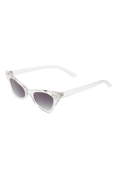 Bari Lynn Kids' 45mm Crystal Cat Eye Sunglasses In White
