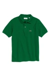 Lacoste Kids' Classic Pique Polo In Rocket Green