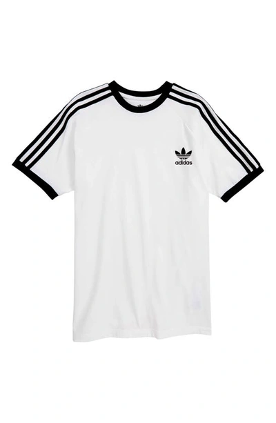 Adidas Originals Kids White & Black 3-stripes Big Kids T-shirt In Black-white