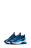 Nike Kids' Air Max 270 React Sneaker In Blue Void/ Blue / Coast/ Topaz