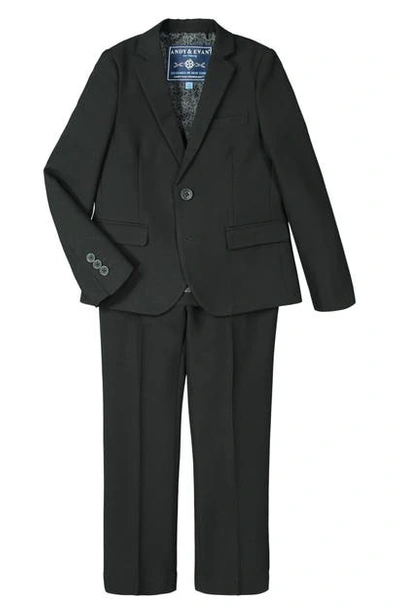 Andy & Evan Babies' Solid Stretch Two-piece Suit (big Boy) In Oxford