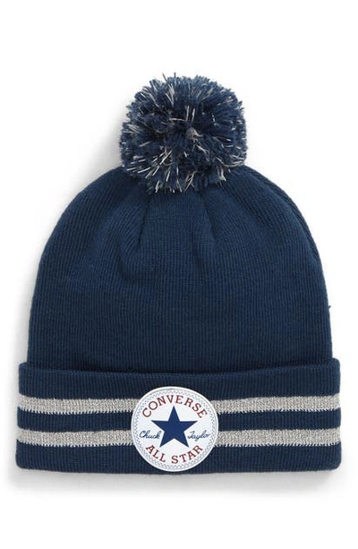 Converse Kids' Reflective Beanie Hat In All Star Navy