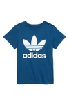 Adidas Originals Kids' Trefoil Graphic T-shirt In Scarlet/ White