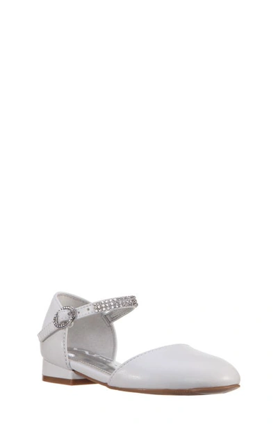 Nina Kids' Cera Crystal Embellished D'orsay Sandal In White Smooth