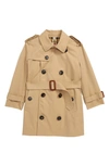 Burberry Kids Beige Mayfair Trench Coat In Honey