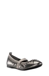 Nina Girls' Esther-t Patent Ballet Flats - Walker, Toddler In Pewter Shimmer