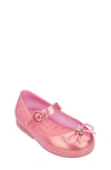 Mini Melissa Girls' Sweet Love Flats - Walker, Toddler In Pink Flower Pearly