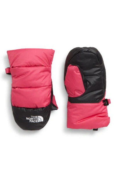 The North Face Kids' Nuptse Mittens In Mr. Pink