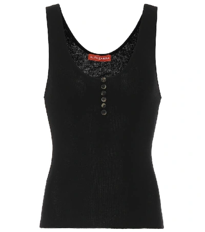 Altuzarra Daphne Ribbed Wool And Cashmere-blend Top In Black
