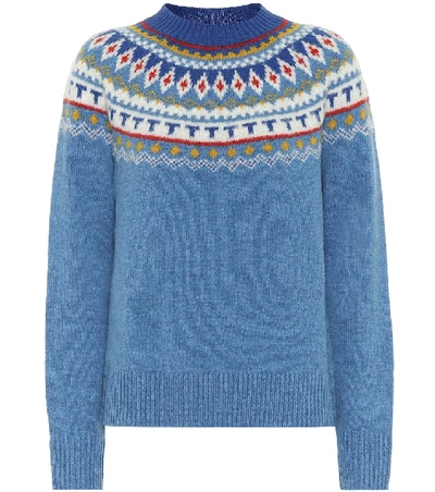 Tory Burch Fairisle Sweater In Blue