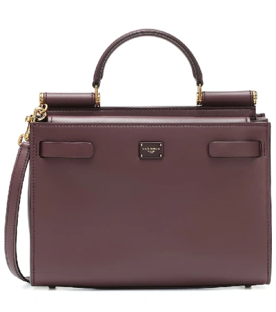 Dolce & Gabbana Sicily 62 S号皮革托特包 In Purple