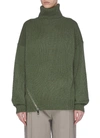 TIBI ZIP HEM CASHMERE TURTLENECK SWEATER