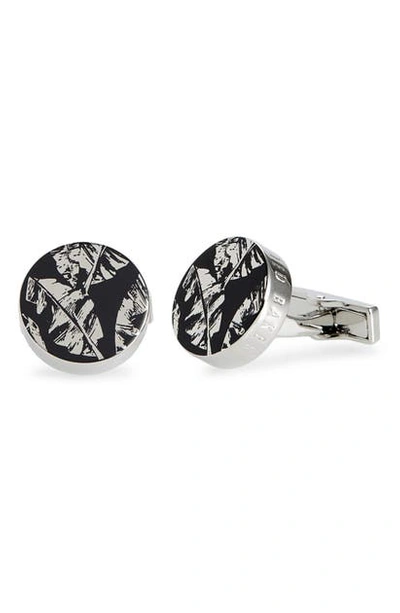 Ted Baker Palm Leaf Cuff Links In Navy