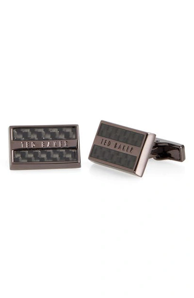 Ted Baker Woven Cuff Links In Black