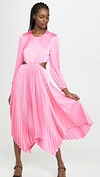 A.l.c Naples Pleated Cutout Handkerchief Dress In Grapefruit