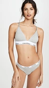 CALVIN KLEIN UNDERWEAR MODERN COTTON LIGHTLY LINED TRIANGLE BRALETTE GREY,CKLEN44068