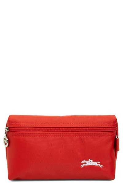 Longchamp Le Pliage Club Cosmetic Case In Vermillion