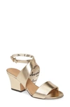 FERRAGAMO SHEENA METALLIC CROSS STRAP SANDAL,0726345