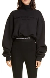 ALEXANDER WANG MOCK NECK CROP SWEATSHIRT,1CC1201335