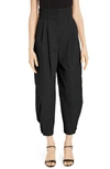 GIVENCHY HIGH WAIST PLEATED TAFFETA PANTS,BW50CN12PY