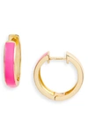 Argento Vivo Enamel Plated Hoop Earrings In Pink/ Gold