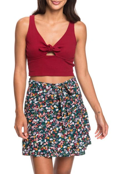Roxy Belted Floral-print Skirt In Kvj9-anthr
